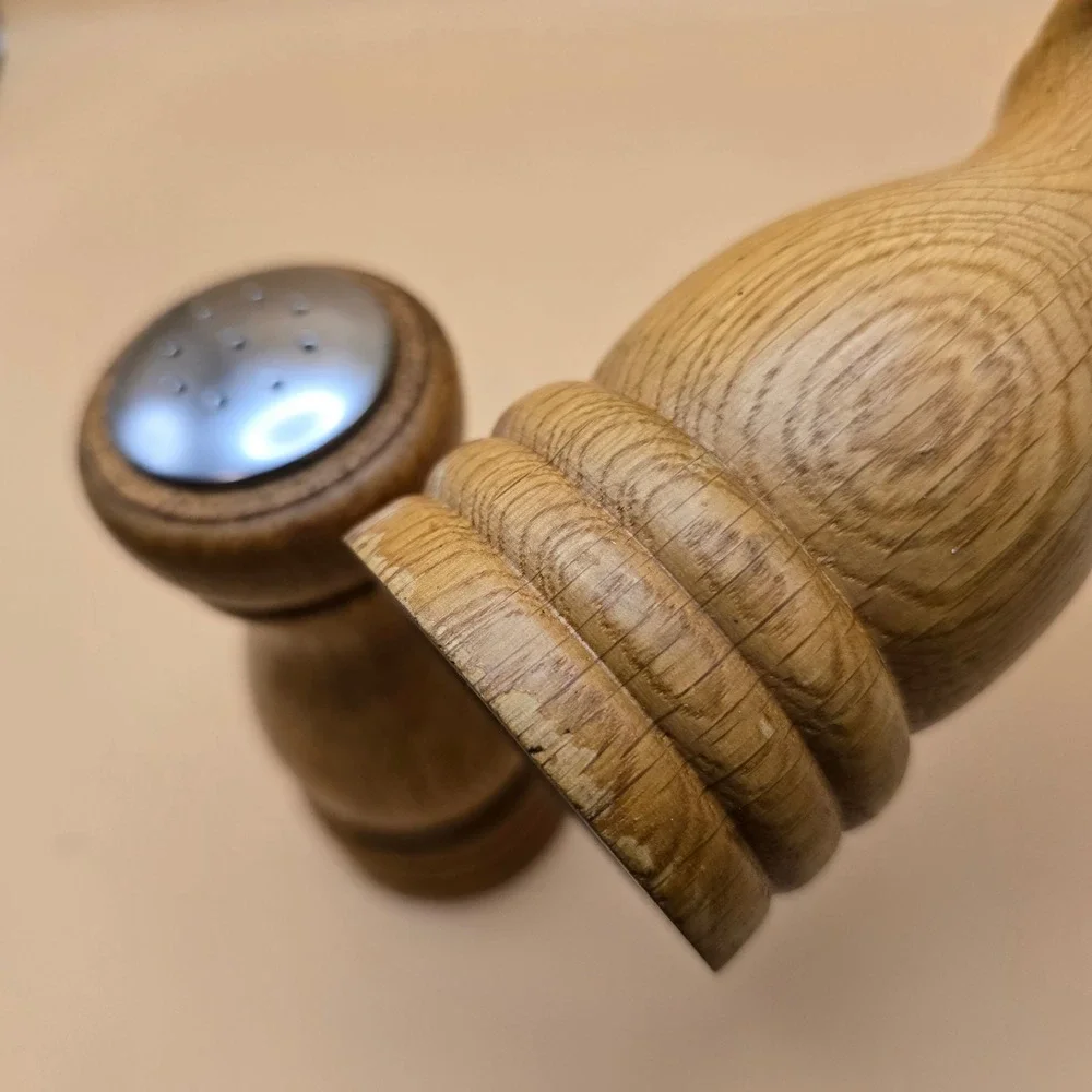 Olde Thompson Wood Salt Shaker and Pepper Mill Set with Hand Crank Made in USA